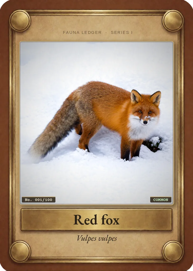 Red fox card, front
