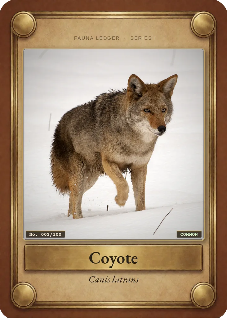 Coyote card, front