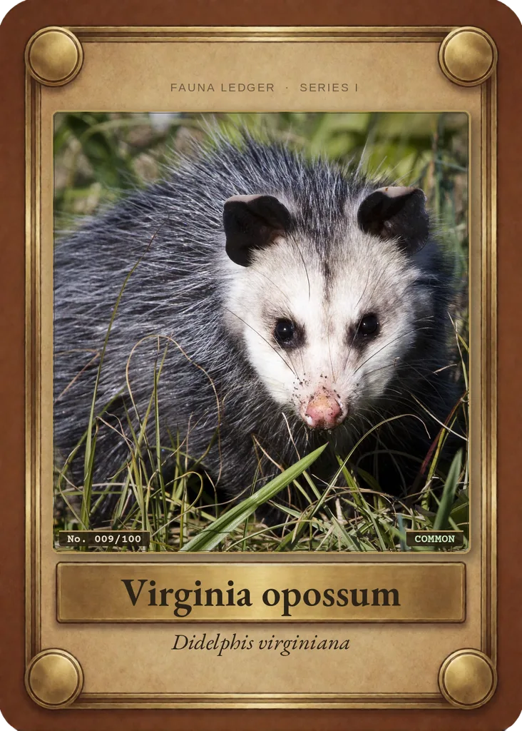 Virginia opossum card, front
