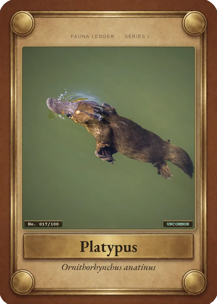 Platypus card, front