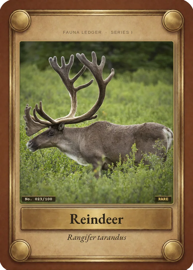 Reindeer (caribou) card, front