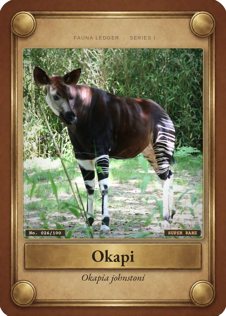 Okapi card, front