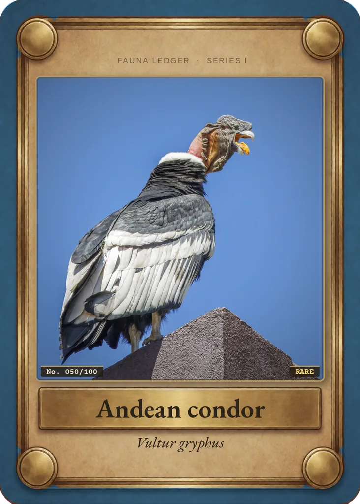 Andean condor card, front