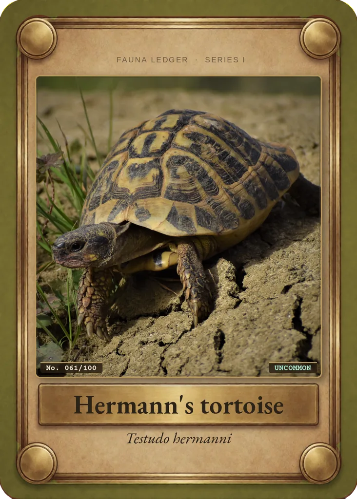 Hermann's tortoise card, front