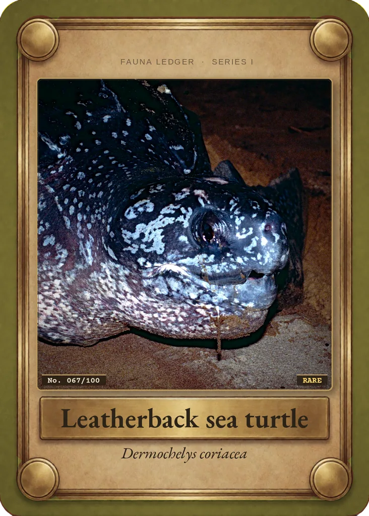 Leatherback sea turtle card, front