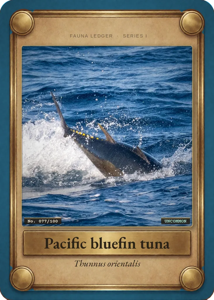 Pacific bluefin tuna card, front