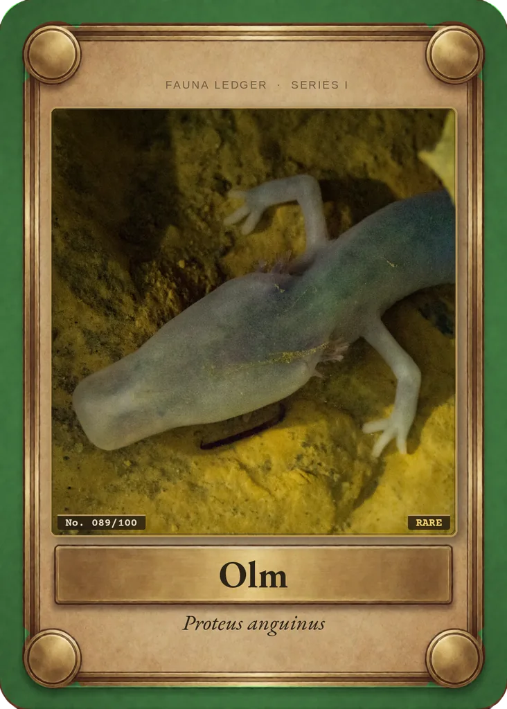 Olm card, front